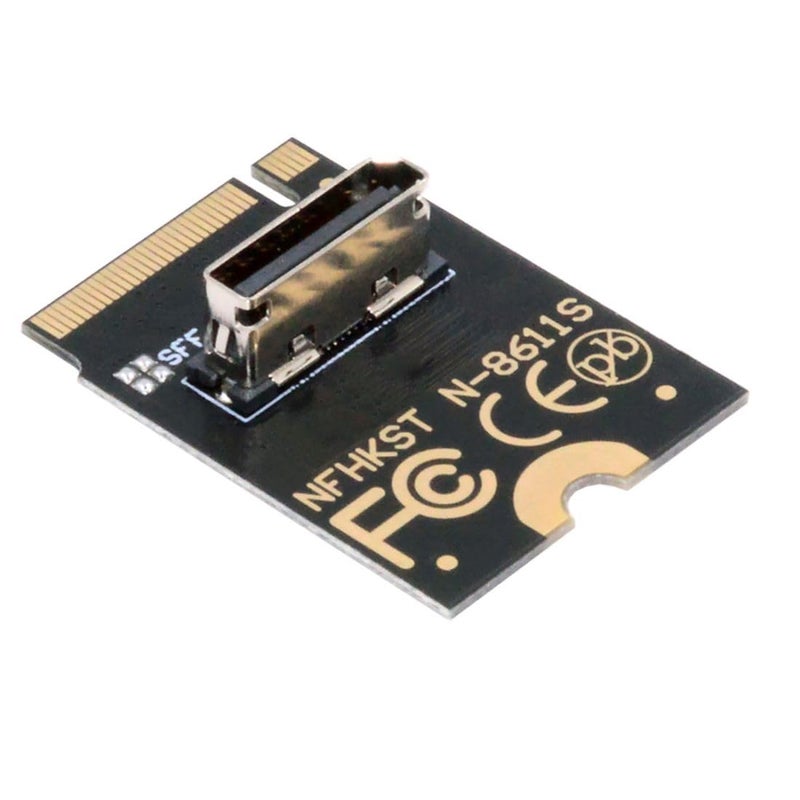 Chenyang Oculink SFF-8612 SFF-8611 to PCI-E 4.0 NVME M.2 M-Key Vertical Host Adapter for U.2 SSD & eGPU - Image 1